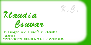 klaudia csuvar business card